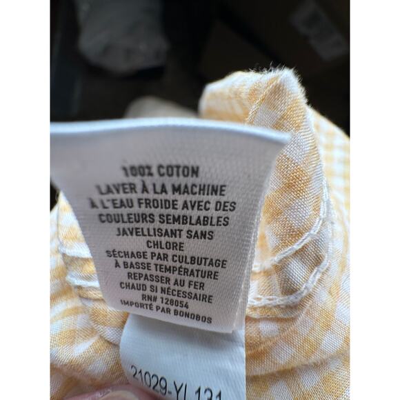 Bonobos L Standard Fit Cotton Poplin Gingham Plaid Button Up Dress Shirt Yellow - Picture 8 of 9